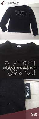 Versace Jeans Couture Men Logo Long Sleeve Tee Blk Versace Jeans Couture Logo Vjc Decal Men S Long S Versace Jeans Versace Jeans Couture Long Sleeve Tshirt Men