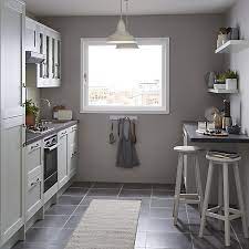Harvey jones linear kitchen, painted in dulux 'steel grey 3' www.harveyjones.com. Goodhome Alpinia Matt Grey Painted Wood Effect Shaker Appliance Cabinet Door W 600mm T 18mm Diy At B Q