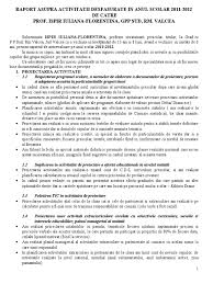 Raport de autoevaluare profesor invatamant prescolar anul. Model Raport Autoevaluare