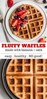 Gluten Free Banana Oat Waffles A Tasty Healthy Breakfast Recipe In 2020 Waffles Recipe Homemade Waffle Recipe Healthy Banana Waffle Recipe