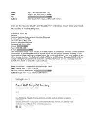 He replied a few days later. Anthony Fauci S Emails From April 2020 Released Under Foia Washington Post