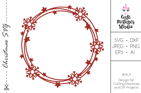 Download 46,190 circle frame free vectors. Christmas Circle Monogram Frame With Stars Snowflakes Svg 382822 Svgs Design Bundles