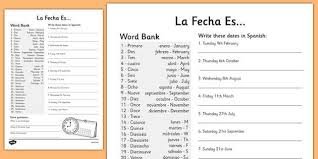 Spanish Date Writing Worksheet Writing Worksheets Writing Worksheets
