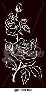 Black Background With Rose Three White Roses Isolated On Black Background Vector Illustration Black Background Painting Cartoon Rose Flower Art Painting