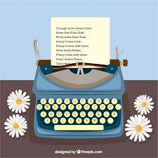 Máquina de escribir y margaritas | Vector Gratis