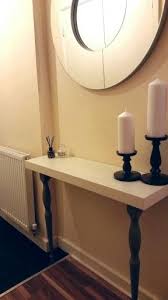 Ikea Hack Diy Console Table I Made From A Lack Shelf And 2 Nipen Legs Ikea Lack Wall Shelf Ikea Lack Shelves Ikea Lack Table