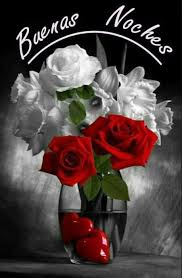 Buenas Noches Flores Pintadas Rosas Rosas Rojas Y Blancas