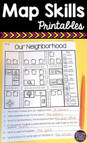 These Map Skills Printables And Activites Are Perfect Practice For 1st 2nd Or 3rd Grade Classrooms Map Skills 3rd Grade Social Studies Map Skills Worksheets