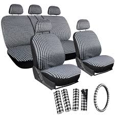 Car Seat Cover For Kia Optima Houndstooth With Steering Wheel Belt Pad Head Rest Seat Cover Seat Covers Carseat Cover