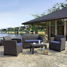New Winsday 4 Pieces Patio Furniture Sets All Weather Outdoor Sectional Sofa Resin P In 2020 Outdoor Patio Furniture Sets Conversation Set Patio Outdoor Furniture Sets