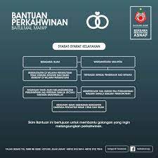Melalui program maiwp kasih asnaf, maiwp sekali lagi dengan rasa bertanggungjawab hadir memberi bantuan kepada golongan asnaf untuk membeli. Bantuan Perkahwinan Baitulmal Maiwp Mfdjannah