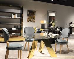 5 out of 5 stars. Contemporary Dining Table T 867 L Artesmoble Tempered Glass Mdf Base Polished Brass Base