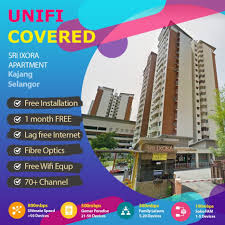 Fully furnished/semi furnished dekat lrt. Unifi Sri Ixora Apartment Fiber Internet Broadband Internet Fibre Broadband