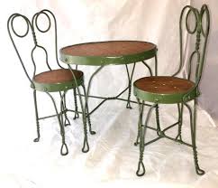 Antique Wrought Iron Doll Child Table 2 Chairs Ice Cream Parlor Bistro Set Parlor Table Blue Chairs Living Room Wrought Iron Chairs