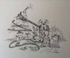 If you followed instructions correctly, your drawing of a christmas dog should come out looking as clean as the one you see here. Christmas Dogs Drawing By Catt Kyriacou