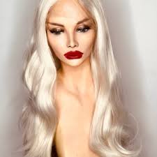 Peruca de renda frontal com rabo de cavalo meio loiro inspirado na  WickedWitch