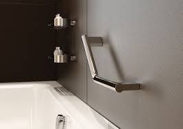 Sonia Lux Modern Slim Angled Shower Grab Bar 153244 Grab Bars In Bathroom Shower Grab Bar Handicap Bathroom