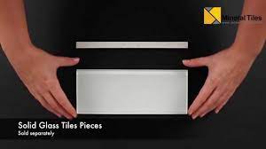 Complete any tiling project with a stylish white glass tile trim piece. Subway Glass Tile White 4x10 And Pencil Liner For Edging The Wall Youtube