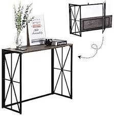 Folding Console Table No Assembly Wood Sofa Side Table 8 Seconds Finish Installation Industrial Entryw Entryway Furniture Kitchen Bar Table Bench With Storage
