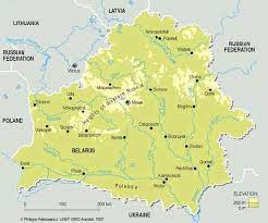 La bielorussia è quasi completamente pianeggiante. Cartina Geografica Della Bielorussia Carta Mappa