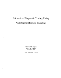 alternative diagnostic testing using an informal reading