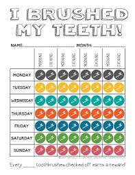 Printable Tooth Brushing Chart Brushing Flossing