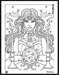Moon and crystal coloring page. Celestial Moon Coloring Pages For Adults Colouring Mermaid Moon Coloring Pages Witch Coloring Pages Coloring Pages