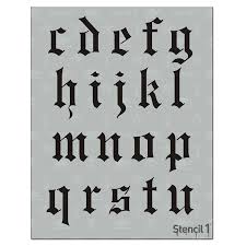 Learn about the missing letters. Old English Font Stencil Stencil 1