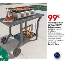 La principale différence entre les deux appareils réside dans le mode de cuisson. Offre Plancha Gaz Inox A 3 Feux 7 5 Kw 4 8 Personnes Chez Mr Bricolage