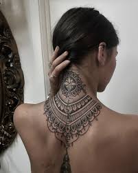 This one is another of the most incredible neck tattoo designs, one around the neck like a royal necklace. Ornamental Mandala Neck Tattoo