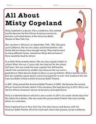 She is an actress and producer, known for pähkinänsärkijä ja neljä valtakuntaa (2018), life in motion: All About Misty Copeland Worksheet Education Com