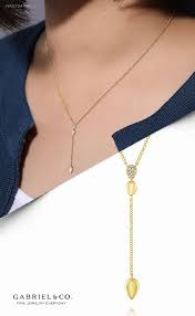 14k Yellow Gold Multi Teardrop Y Necklace With Diamonds Necklace 14k Yellow Gold Yellow Gold