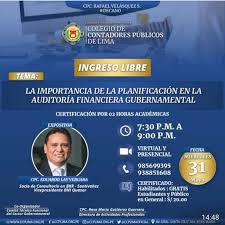 planificación #auditoríafinanciera #gubernamental #evento #ccplima…