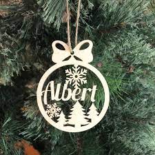 Personalized Name Snowflake Holiday Ornament With Name Etsy Holiday Ornaments Wooden Ornaments First Christmas Ornament