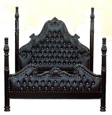 Black 4 Poster Queen Bed French Louis Xvi 4 Poster Bed Black Crystals King Size Affordable Luxury French Gothic Home Decor Gothic Bedroom Goth Home Decor
