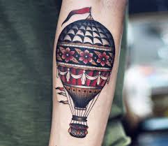 Colorful hot air balloon tattoo. Hot Air Balloon Tattoo By Dani Ginzburg Photo 30676