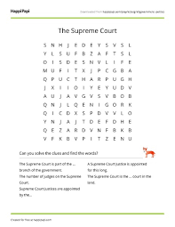 New daily puzzles each and every day! The Supreme Court Free Word Search Puzzle Worksheets Happi Papi