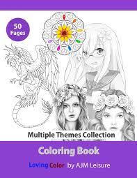 Download Amazon Com Multiple Themes Collection Adult Coloring Book 50 Pages 9781726884068 Leisure Ajm Books