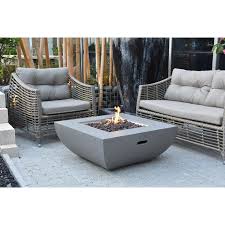 Elementi Modeno Westport Outdoor Fire Pit Propane Table 34 In Square Firepit Table Concrete High Floor Clearance Patio Heater Electronic Ignition Backyard Fireplace Cover Lava Rock Included In The Gas Fire Pit
