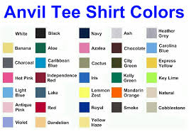 Common T Shirt Brands Tee Blank Color Swatches Tee Fetch