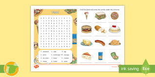 We also have some free lesson plans about food which include games and activities as well as other lesson materials. Food Vocabulary Word Search Teacher Made