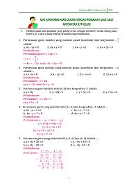 Matematika semester 2 kelas 8.pdf. Contoh Soal Persamaan Garis Lurus Smp Kelas 8 Jawabanku Id