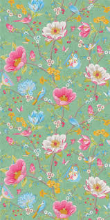 Birds And Butterflies Wallpaper This Wallpaper Design Is The Beautiful Chinese Garden By Pip Studio And Features Birds Butterflies And Peinture Sur Papier Peint Peinture Fleurs Papier Peint