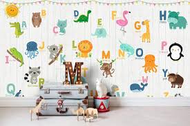 Tons of awesome indie kid wallpapers to download for free. Amazon Com Murwall Kids Wallpaper Colorful Alphabet Wall Mural Cute Animals Wall Print Nursery Wall Art Baby Room Play Room Bedroom Handmade