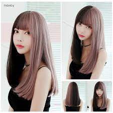 Buy Gradients Color Hair Wigs Female Korean Fashion Hairstyle With Bangs 50 Cm At Affordable Prices Free Shipping Real Reviews With Photos Joom