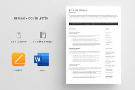 A complete application package generally consists of a cover letter, resume, references page and, for some jobs, a work portfolio, such as illustrations, writing samples or photographs. Resume Template And Cover Letter 4 Pages Cv In Resume Templates On Yellow Images Creative Store