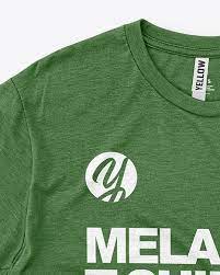 Download Melange T Shirt With Round Neck Mockup In Apparel Mockups On Yellow Images Object Mockups