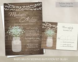 Rustic Wedding Invitation Printable Mason Jar And Baby S Breath Wedding Invites Mason Jar Wedding Invitations Rustic Wedding Invitation Set Wedding Invitations