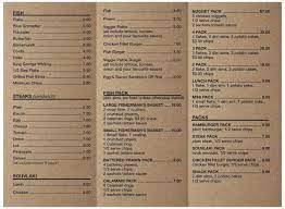 Menu At Yellowtail Fish Chips Restaurant Diamond Creek