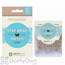 Made with oils of geraniol/geranium/cedar. Earthkind Stay Away Moths Natural Repellent